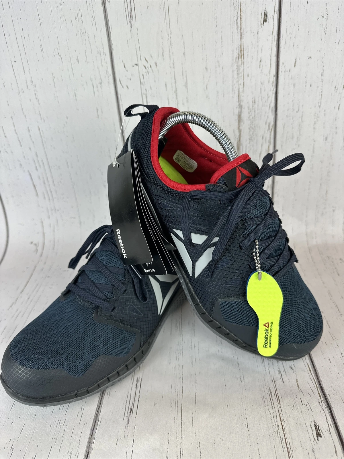 REEBOK ZPRINT WORK (NWT) Men's Sz US 8 in Navy Red Athletic Oxford