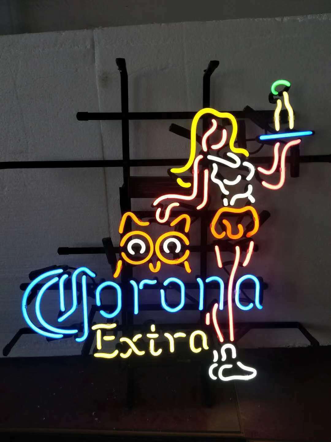 Corona Extra Beer Cocktail Waitress Hooter 24"x20" Neon Light Sign Lamp Bar Open