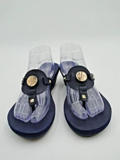 LINDSAY PHILLIPS Navy blue Thong Lexi heeled sandals Size 11