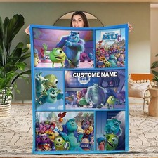 Personalized Monster Inc Blanket, Monster Characters Birthday Party, Monster And