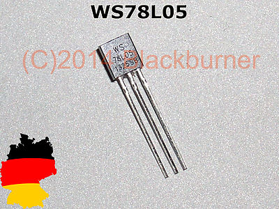 3/ 5/ 10Stck. WS78L05 78L05 TO-92 5V 100mA Spannungsregler Voltage Regulator IC