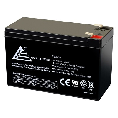 12V 8AH Replacement Battery for APC Back-UPS ES BE725BB