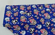 NICE! "PATRIOTIC PUPS" BLUE - FABRIC TRADITION - BTHY - 18"X44"