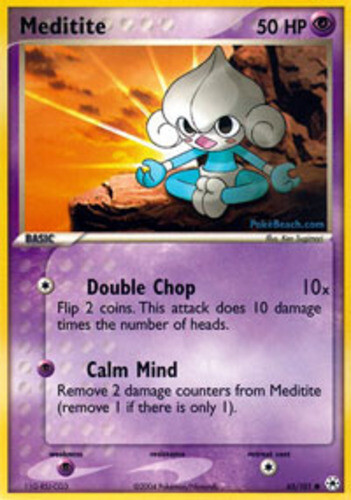 Pokemon - Meditite - 65/101 - Common - EX Hidden Legends - NM
