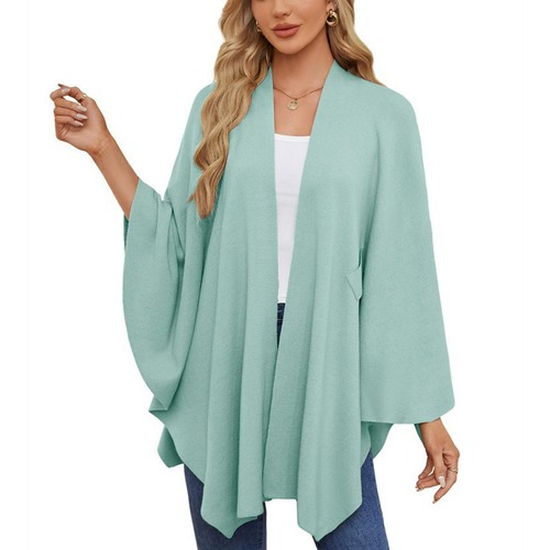 🔥 Women Elegant Shawl Wraps Soft Open Front Poncho Sweater Winter Thermal Cape - Picture 9 of 30