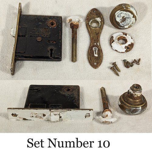 Vtg Salvage Doorknob Setback Plate Knob Mortise Escutcheon Sargent Lock Bathroom - Picture 11 of 11