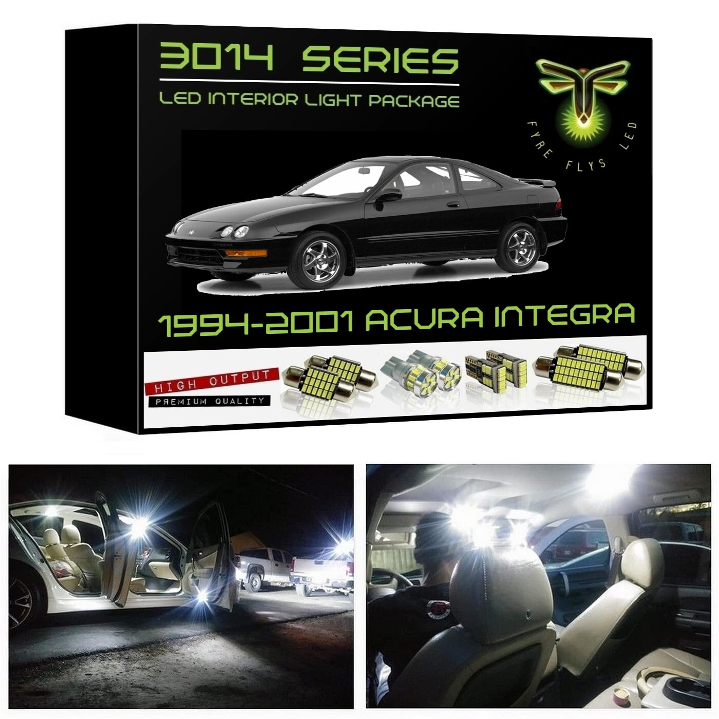 8 White Led Interior Lights Kit Package 1994-2001 Acura Integra 3014 Series+Tool