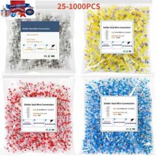 25-1000 Solder Seal Sleeve Heat Shrink Butt Wire Connectors Terminals Waterproof