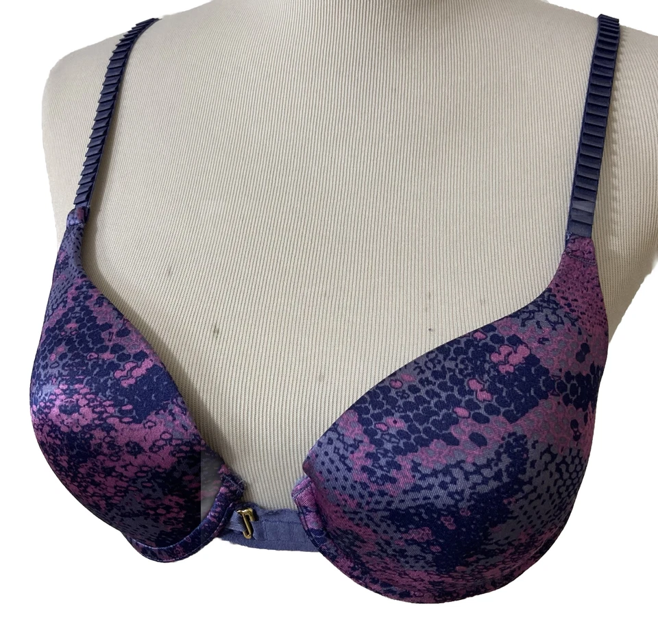 Sexy Sujetador Push Up Lily of France Talla 34B Delantero Púrpura Gris Con Aros Foto 2 de 4