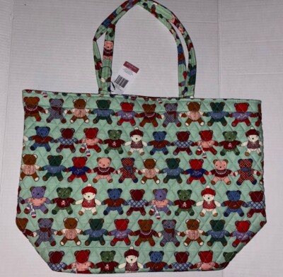 Vera Bradley Outlet Essential Grand Tote Bag Purse Toasty Teddies