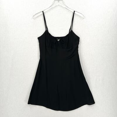 ARITZIA Wilfred Bellow Mini Dress Womens 6 Black Short Slip Sundress 90s  Y2K | eBay