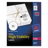 Avery High-visibility Round Permanent Id Labels Laser 2 1/2 Dia White 300/pack on sale Avery High-visibility Round Permanent Id Labels Laser 2 1/2 Dia White 300/pack on sale