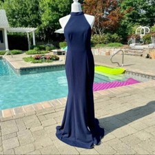 NWT Anthropologie BHLDN Montreal Juliana Long Maxi Dress Navy Blue 18