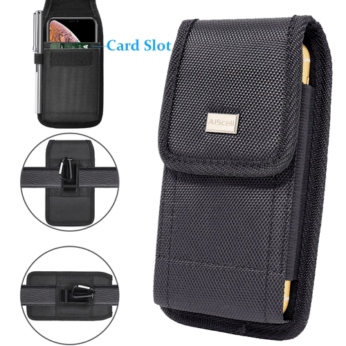 Étui pour téléphone portable étui de transport robuste pochette portefeuille avec clip de ceinture en métal (3 tailles) - Photo 1 sur 37