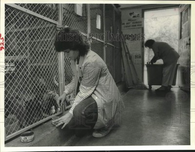 1984 Press Photo Sheila Brast works with the Junior Volunteers at SPCA, Houston