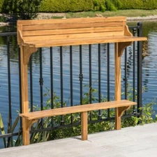 Natural Table Balcony Bar High Top Pub Narrow Saver Wood Design Space Slim New