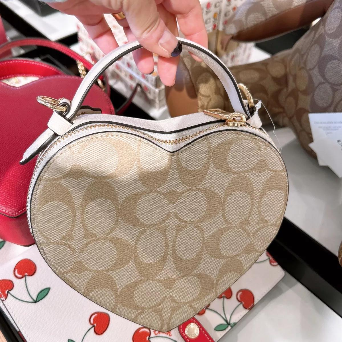 COACH®  Heart Crossbody In Signature Canvas