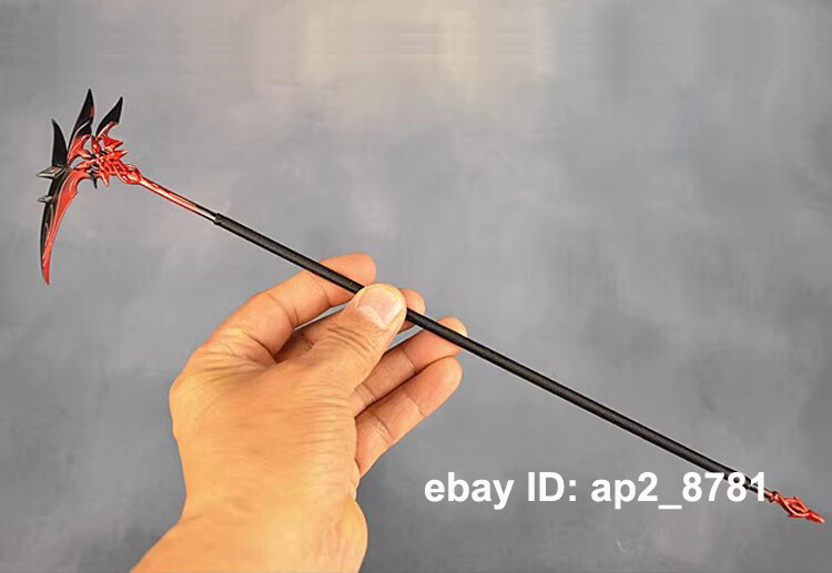 1/6 Long Spear Halberd Sickle Scythe For Genshin 12'' Action
