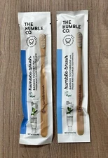 2 Count - The Humble Co. Bamboo Toothbrush & Fresh Mint Toothpaste Travel Kits