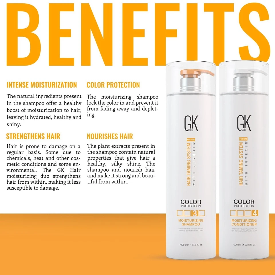 GK HAIR Moisturizing Shampoo and Conditioner for Women Men Sulfate Free 33.8 oz - Image 3 of 4