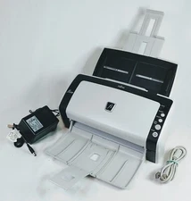 Fujitsu fi-6130 Color Scanner with AC Adapter + USB + Input Output Trays. Works 