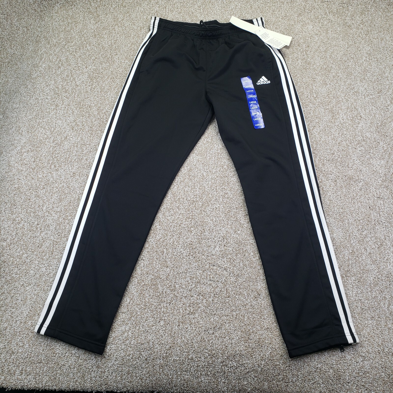 NEW adidas Size Large L Mens Trico Zip CE9963 Track Pants Drawstring Black  Logo | eBay