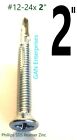 Phillips Flat Head 12-24 x 2" Self-Drilling Reamer Wing Screws #3 Tek Point