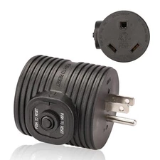 Overload Protector RV Power Adapter Plug Circuit Breaker 30 Amp to 110 Volt R...