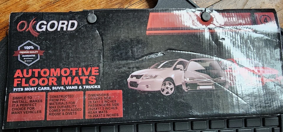 Черные сверхпрочные резиновые напольные коврики для улавливания грязи всепогодные автомобильная подкладка 4 шт. - Изображение 2 из 2