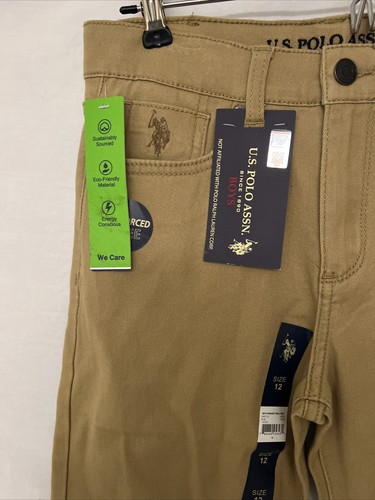 Pantalones de mezclilla rectos color miel polo assn talla 12 para niños nuevos con etiquetas - Imagen 4 de 10