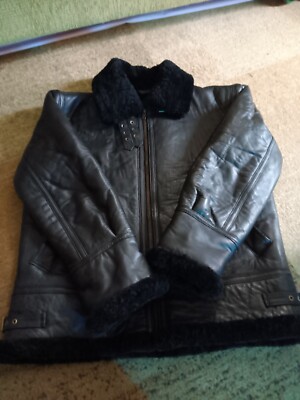 Genuine Sheep Skin Sheep Fur  Bomber Medium