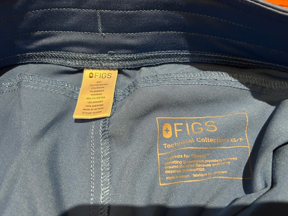 Figs Technical Collection Womens Kade Cargo Blue Pants Scrubs Workwear