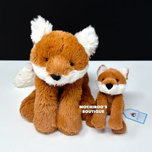 Jellycat SMUDGE FOX TINY & MEDIUM Soft Plush Toys Bundle NWT HOT Lovey EXQUISITE