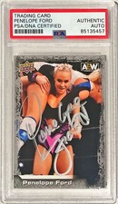 2022 Upper Deck Penelope Ford WWE AEW Wrestling Signed Auto Card #21 PSA DNA