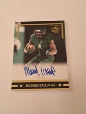 MICHAEL GALLUP 2018 Leaf Ultimate Draft ON CARD AUTO GOLD #/25 Rookie