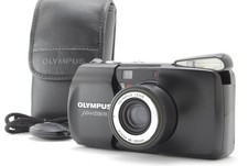 Read Olympus mju Zoom 105 Black Point  Shoot 35mm Camera  Mint w/Case  JAPAN