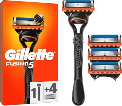 Gillette Fusion5 Rasierer für Männer, 1 Rasierer, 4 Ersatzklingen