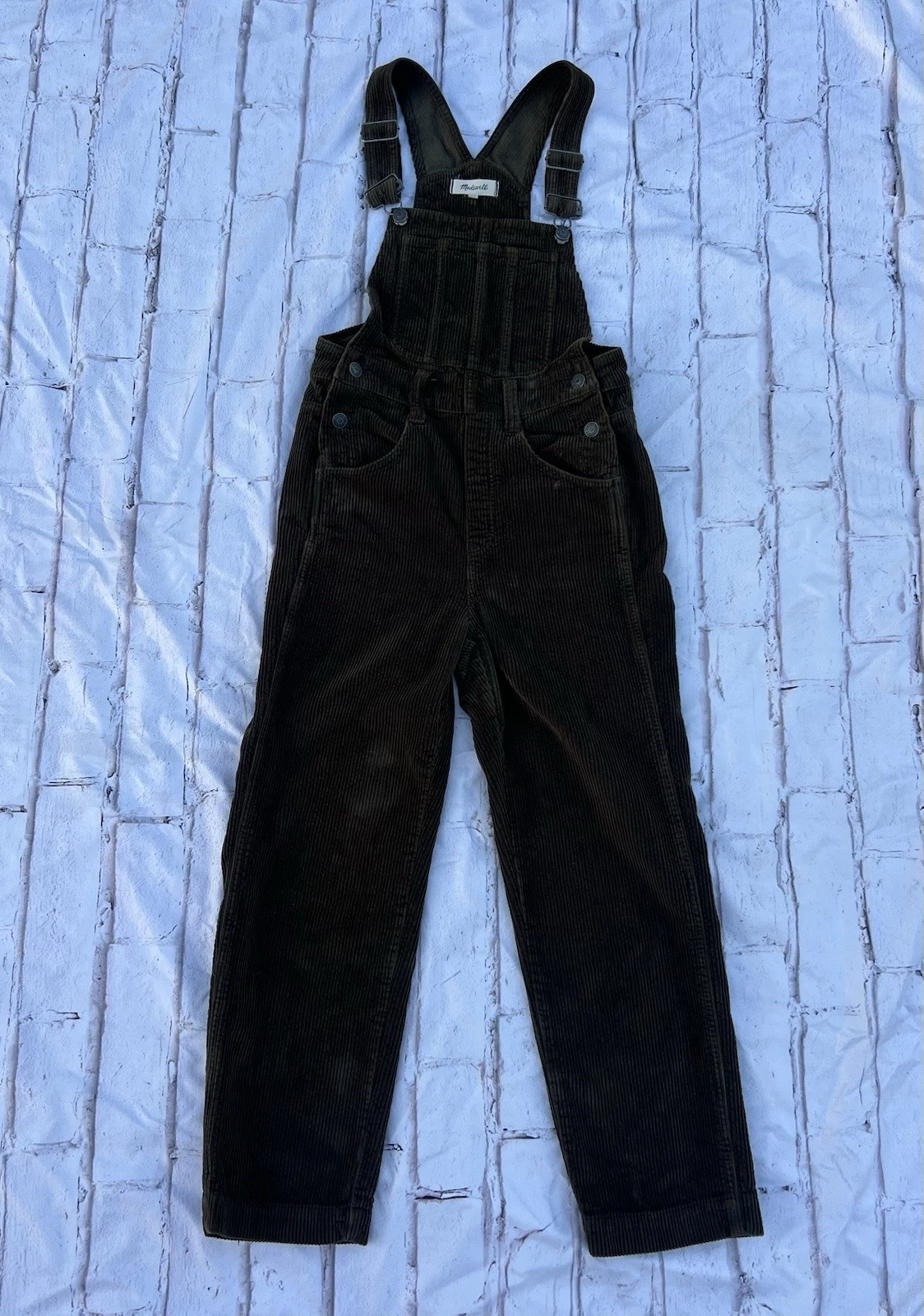 Madewell Corduroy Forest Green Overalls Size XXS Camping Winter Casual Outdoor