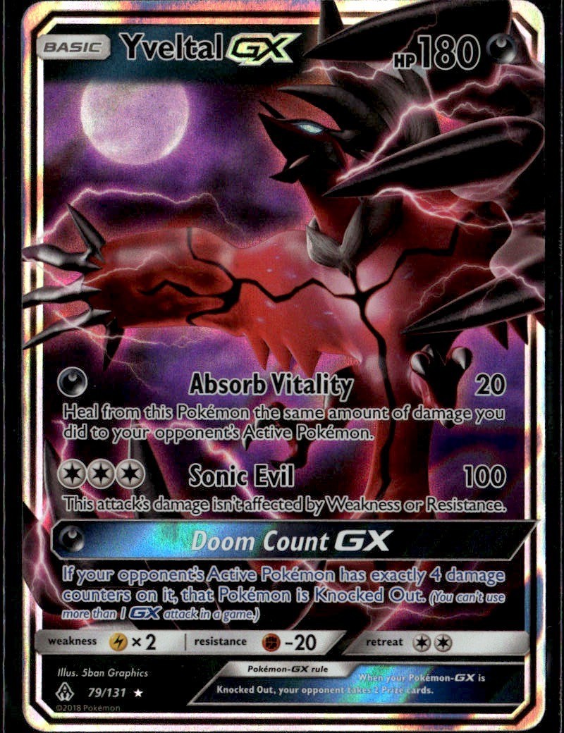 Yveltal GX Ultra Rare SM Forbidden Light 79/131 Darkness Holofoil Pokemon Card