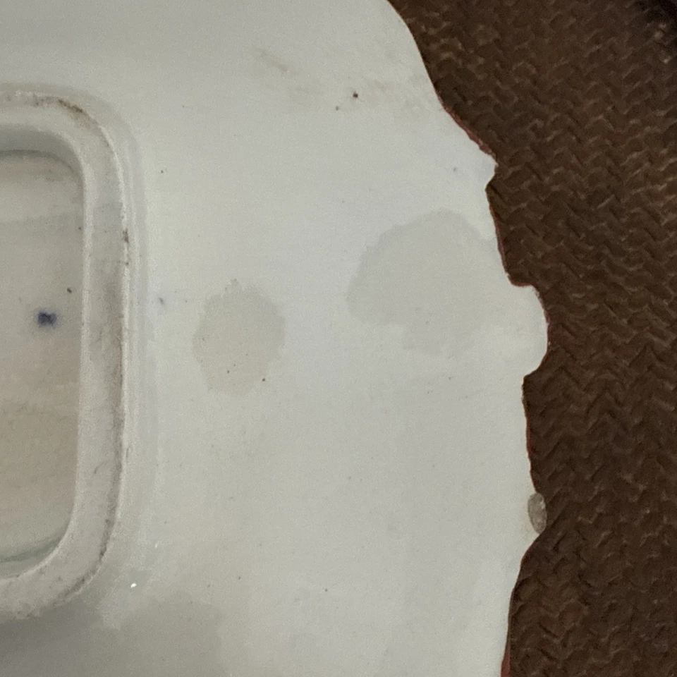 "Antiguo plato cuadrado chino de porcelana de exportación blanco rojo verde 8""" Foto 3 de 4