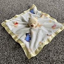 Disney Winnie The Pooh Baby Lovey Security Blanket Silk Edge 15 x15