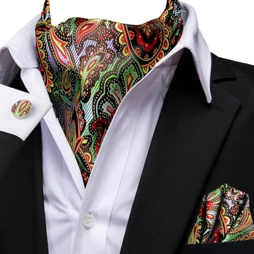 Corbata floral de cachemira Ascot para hombre corbata para hombre y multicolor roja Foto 2 de 4