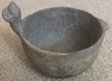 Centuries Old Primitive Clay Pottery Americana Antique Bowl 6 X 6 X 5