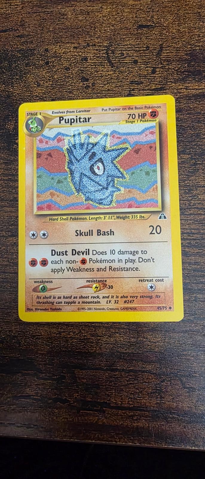 Pupitar 45/75 Uncommon Neo Discovery Pokemon Lightly Played