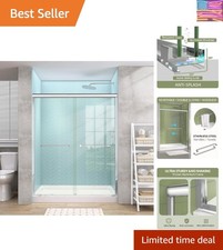 Sliding Shower Door 50-54 in. W x 72 in. H Semi-Frameless Bypasss Double Slid...