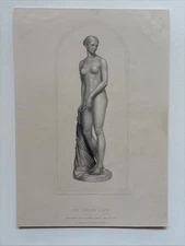 Antique Engraving female Nude figure The Greek Slave iconic neoclassical figure
