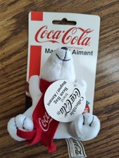 Vintage, aimant peluche sac à fèves ours polaire Coca-Cola, 1999