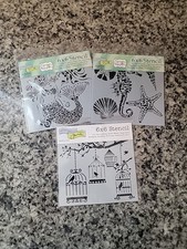 TCW/6X6 Stencils/Lot Of 3. Birds,Sea Creatures,Mermaid. New