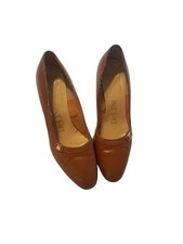 Vintage Heels DeLiso Brown Pumps Dress Shoes Sz 6.5 Supple Leather 50s 60s