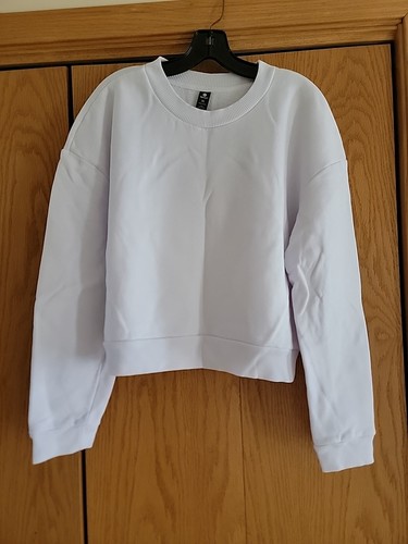 90 Degree Crew Neck Crop Sweatshirt XL White - Picture 1 of 3